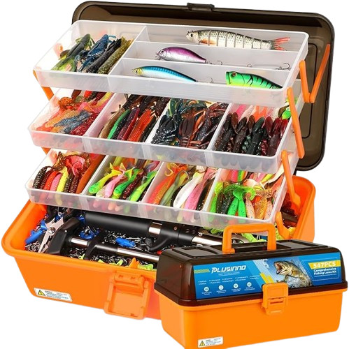 547-Piece Four-Layer Tackle System with Lures, Pliers & Terminal Gear